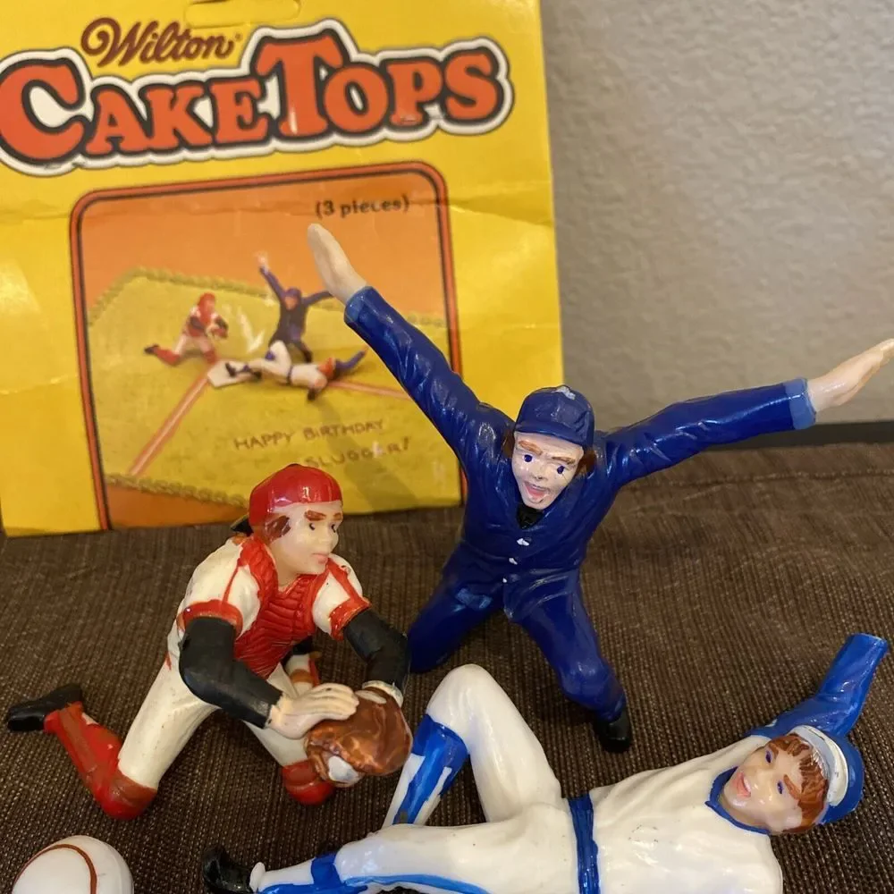 Vintage Baseball Cake‎ Toppers Trio~Wilton 1979